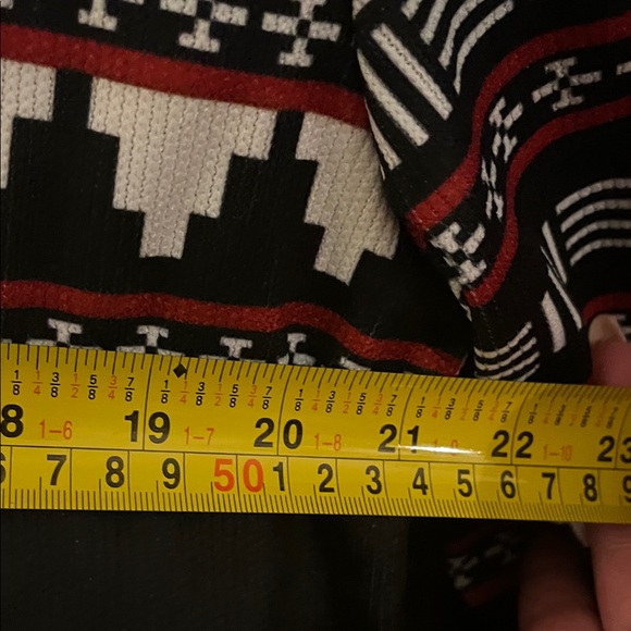 Black Red Patterned Men's Sweater holiday button up puppy vintage ugly Christmas - Picture 5 of 5